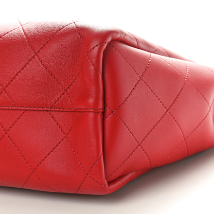Chanel Bullskin Stitched Medium Shopping Bag Red 10 of 10