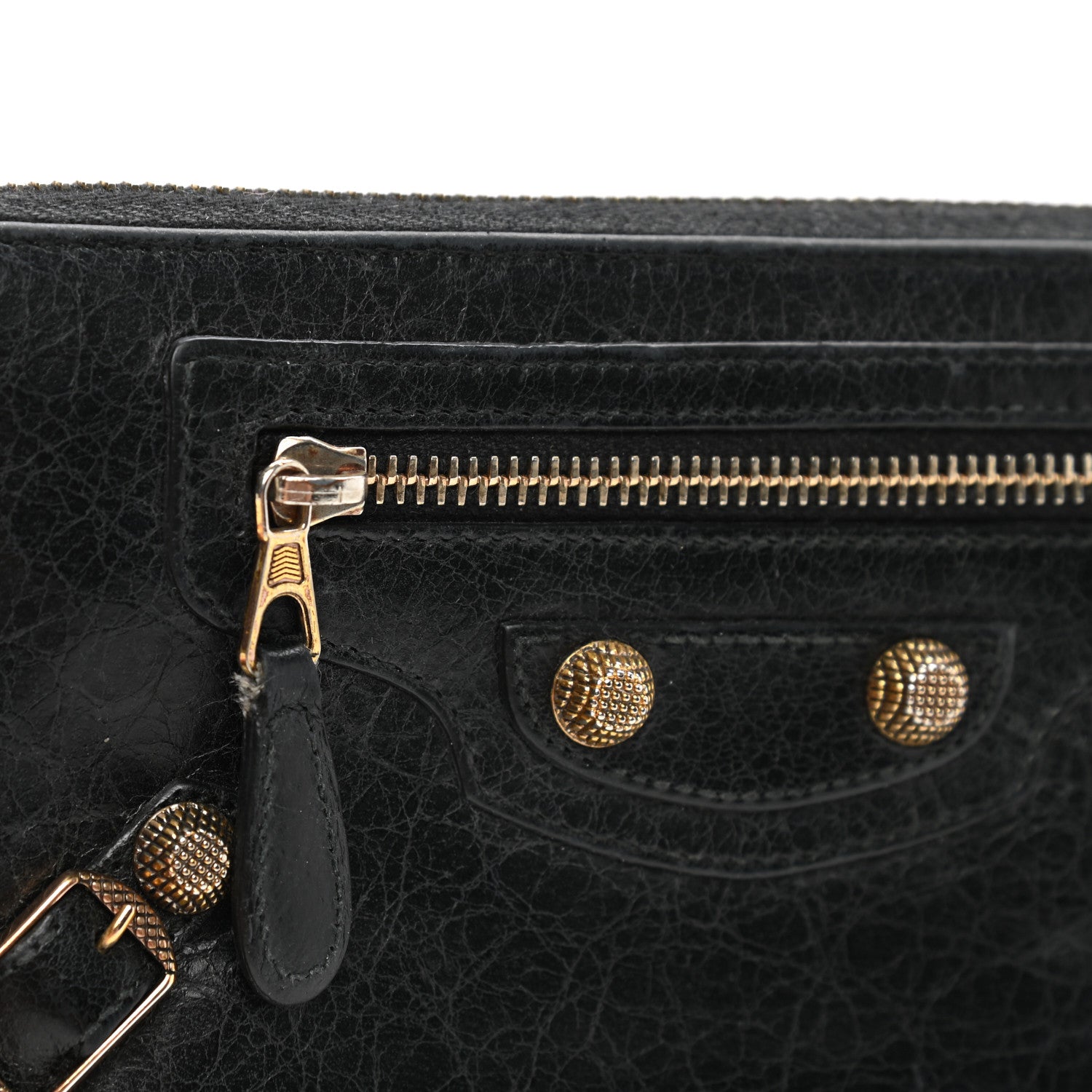 Balenciaga Agneau Giant 12 Rose Gold Hardware Continental Zip Around Wallet Black 9 of 14