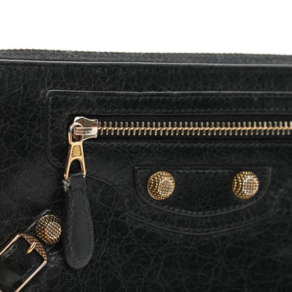 Balenciaga Agneau Giant 12 Rose Gold Hardware Continental Zip Around Wallet Black 9 of 14