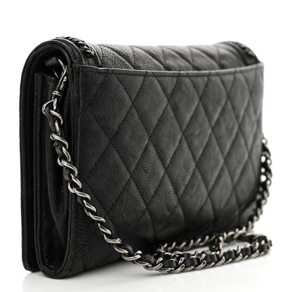 Chanel Calfskin Quilted Chain Around Boy Wallet On Removable Chain WOC Black 4 of 12