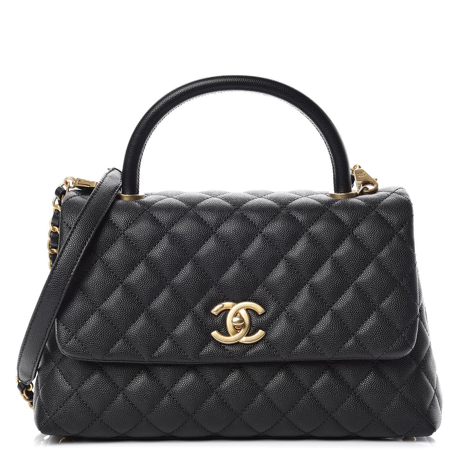 Chanel Caviar Quilted Small Coco Handle Flap Black 1 of 10