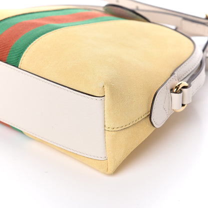 Gucci Suede Calfskin GG Web Small Ophidia Dome Shoulder Bag Burro New Mystic White 9 of 10