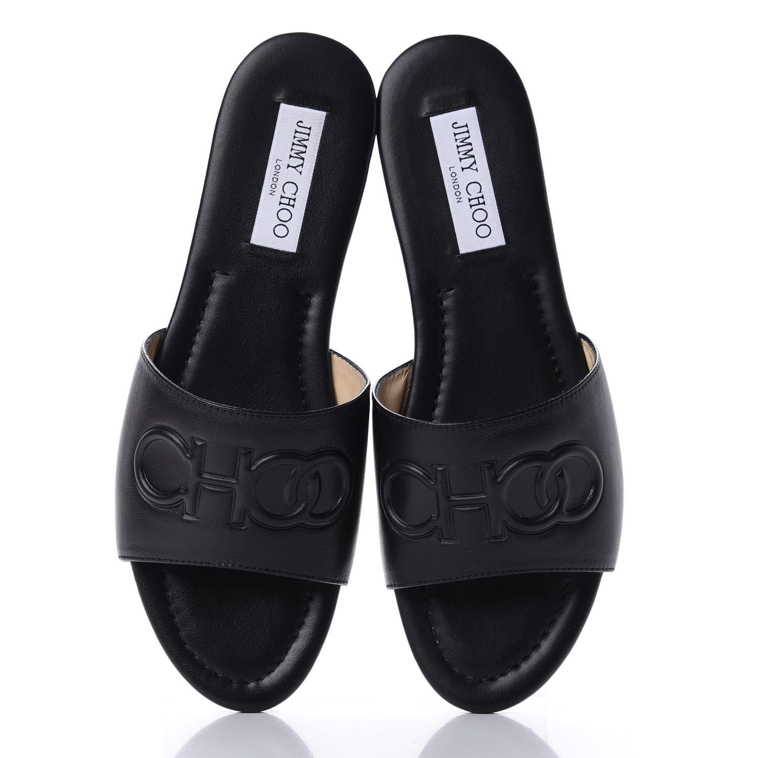 Jimmy Choo Calfskin Tiaret Flat Sandals 39.5 Black 5 of 11