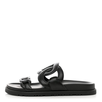 Hermes Nappa Extra Sandals 36 Black 1 of 9