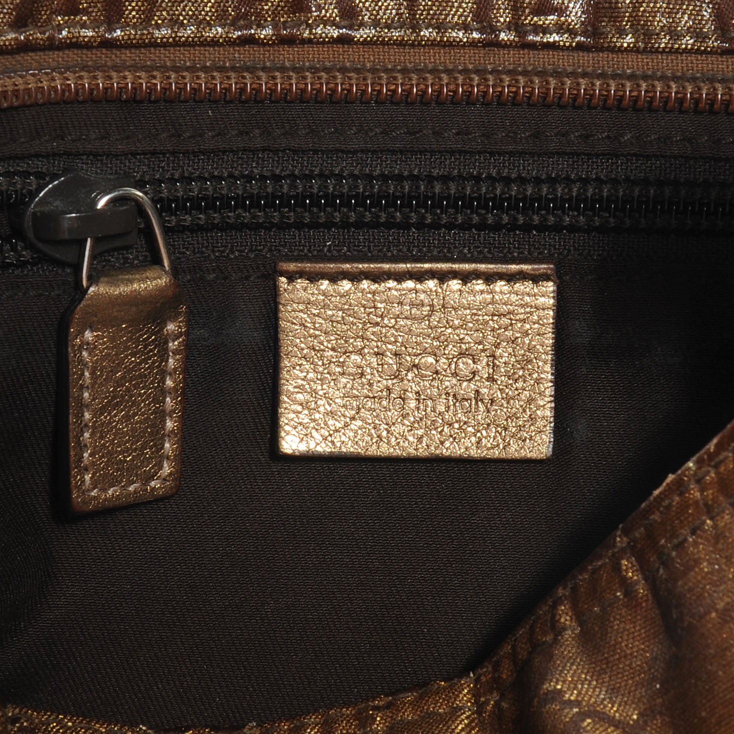 Gucci Crystal Monogram Small Joy Flat Messenger Crossbody Bronze 7 of 8