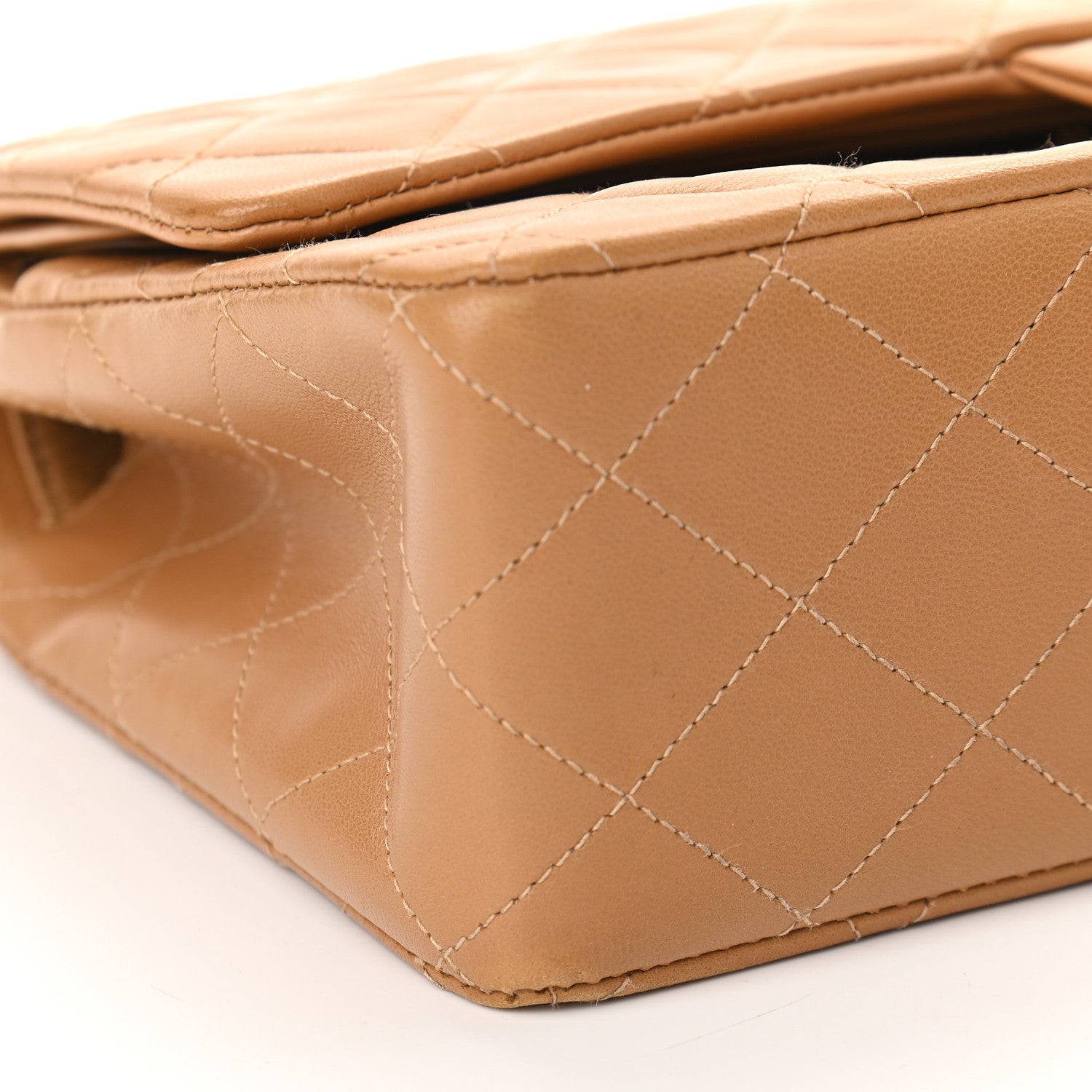 Chanel Lambskin Quilted Medium Double Flap Beige 8 of 9