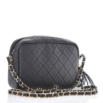 Chanel Iridescent Caviar Quilted Small Coco Tassel Camera Case Black 3 of 9
