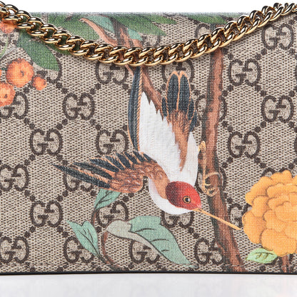 Gucci GG Supreme Monogram Tian Chain Wallet Beige Multicolor Red 10 of 10