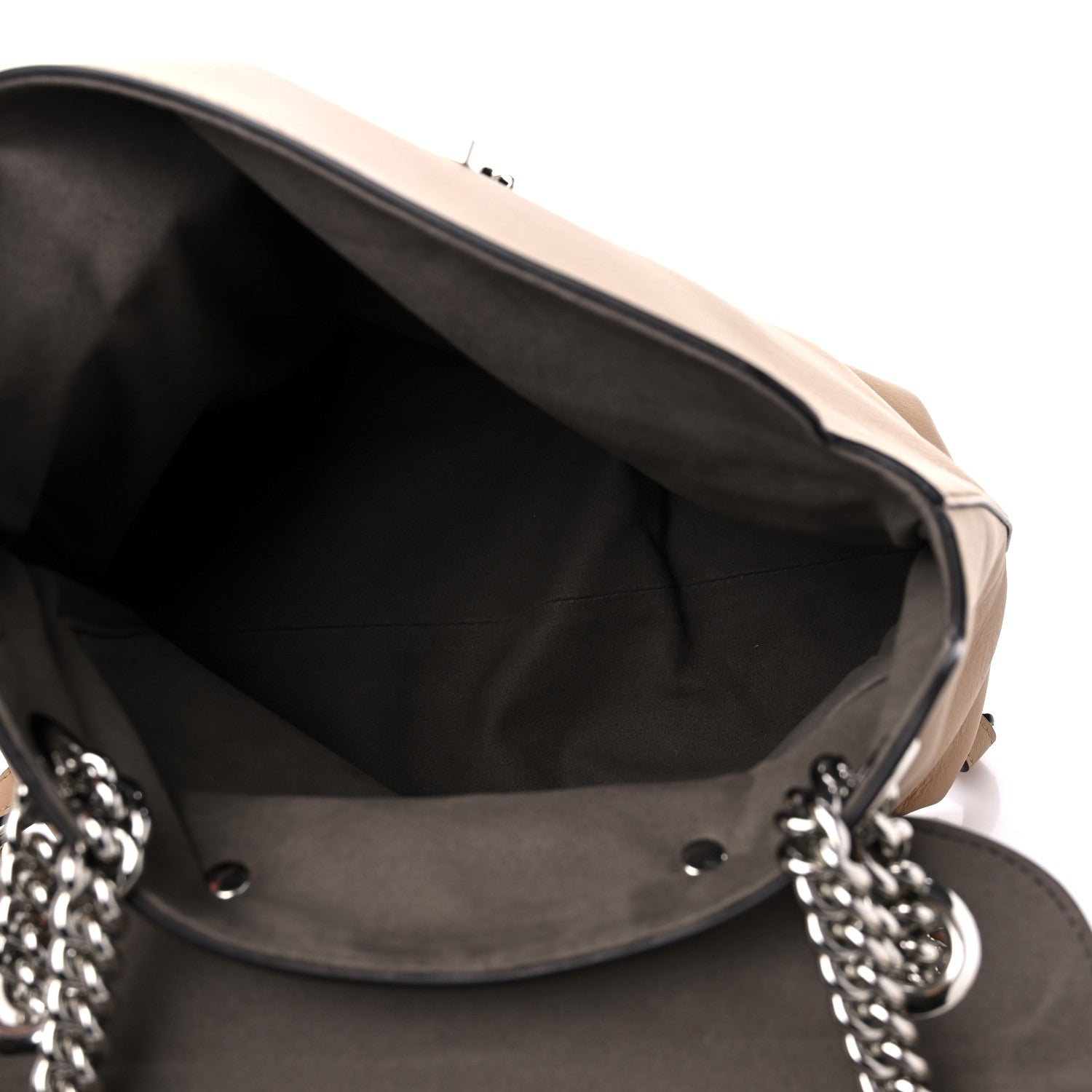 Fendi Vitello Century Pearl Bi-Color Scalloped Back to School Backpack Cuoio Camelia 5 of 10