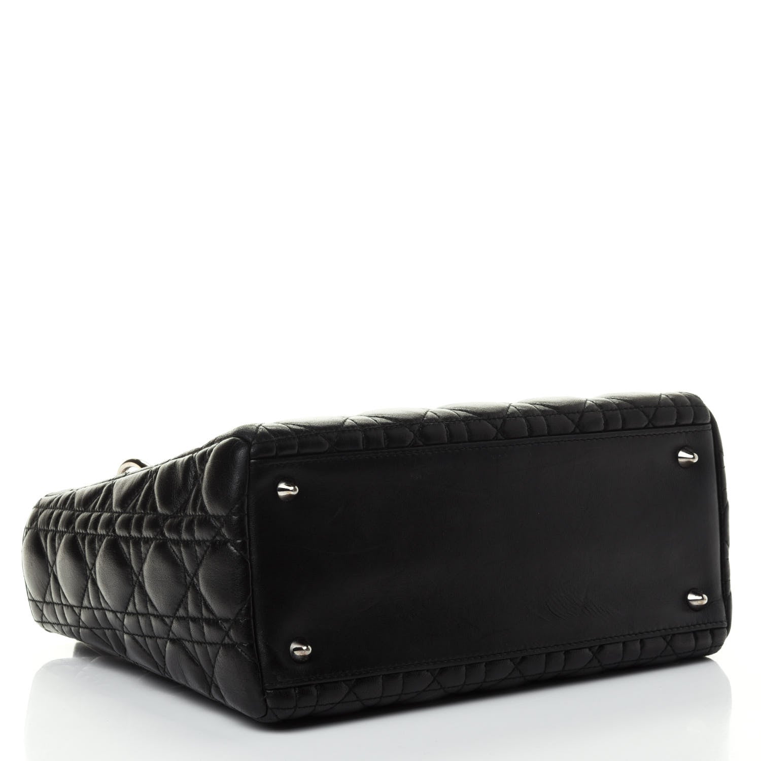 Christian Dior Lambskin Cannage Medium Lady Dior Black 3 of 4