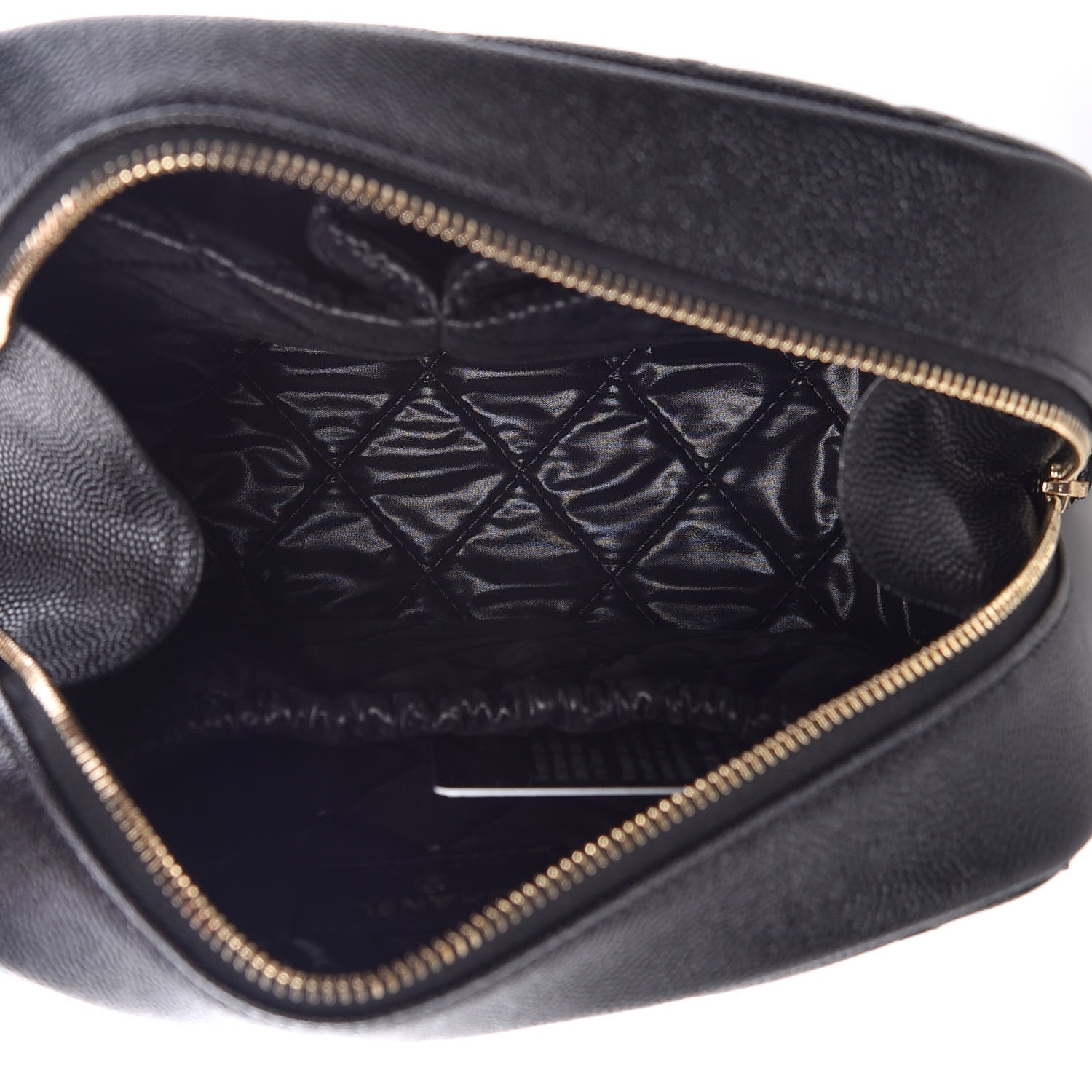 Chanel Caviar Quilted Curvy Pouch Cosmetic Case Black 5 of 9