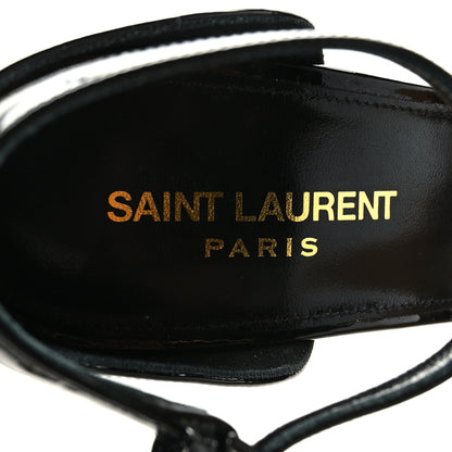 Saint Laurent Patent Calfskin Opyum 110 Sandals 39 Black Gold 6 of 8