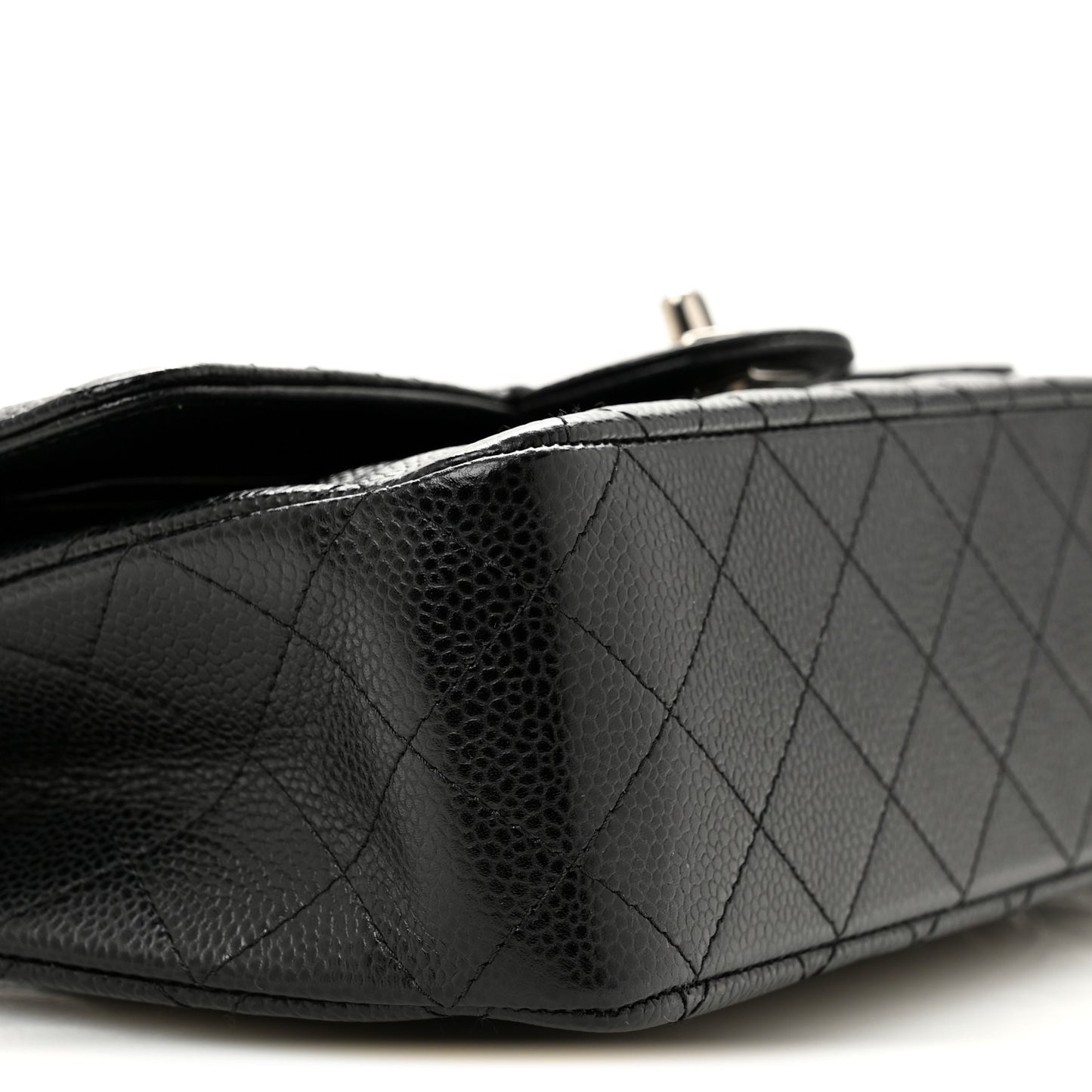 Caviar Quilted Medium Double Flap Black