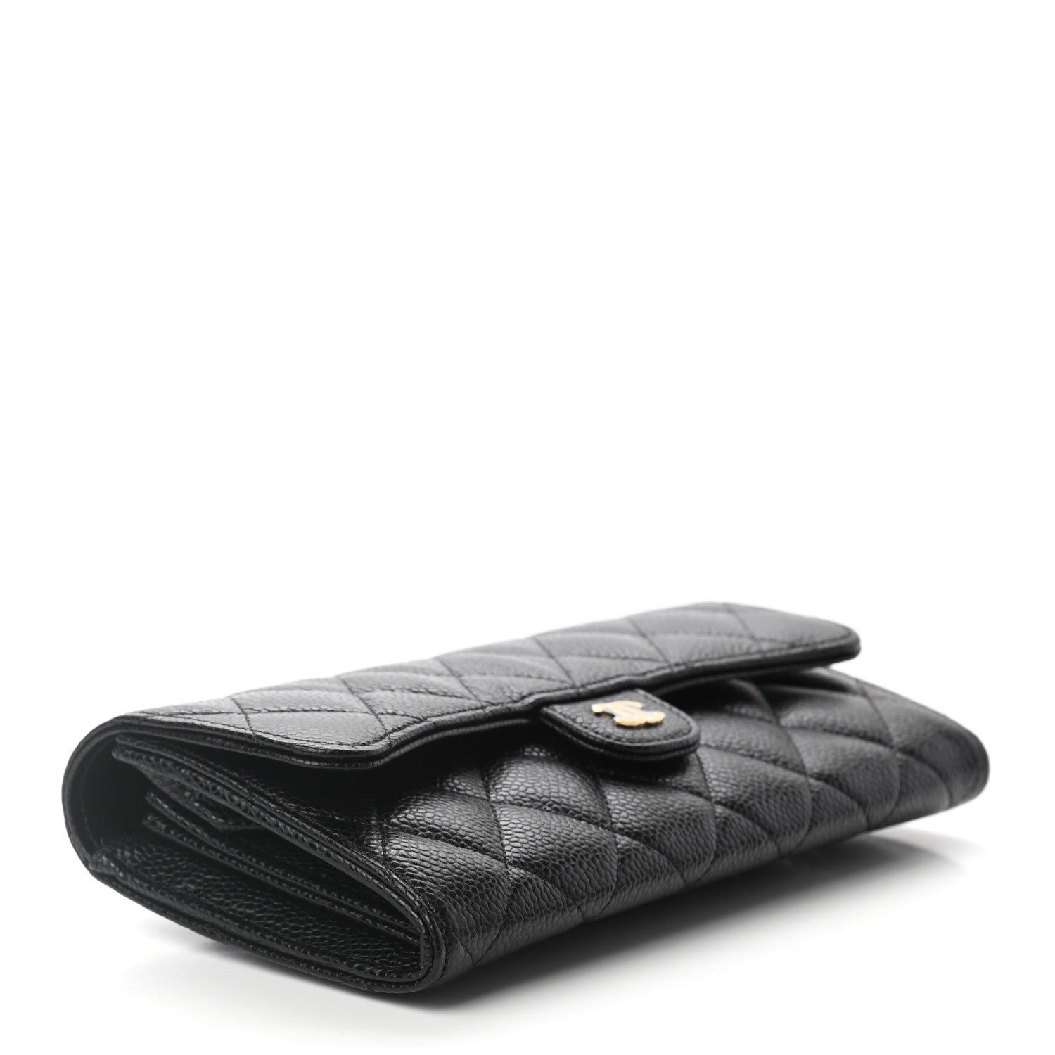 Chanel Caviar Quilted Large Gusset Flap Wallet Black 4 of 8