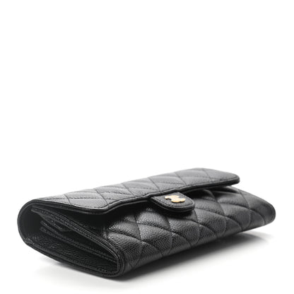 Chanel Caviar Quilted Large Gusset Flap Wallet Black 4 of 8