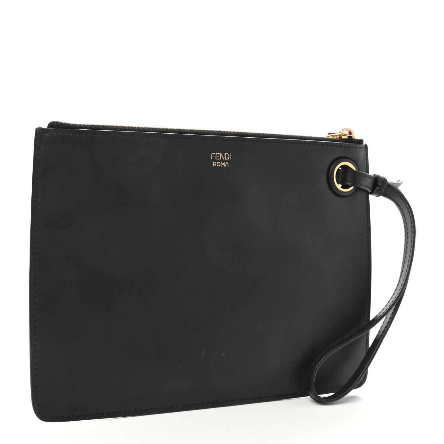 X FILA Vitello Century Mania FF 1974 Embossed Mania Small Flat Clutch Black Confetto Multicolor