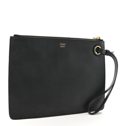 Fendi X FILA Vitello Century Mania FF 1974 Embossed Mania Small Flat Clutch Black Confetto Multicolor 3 of 8