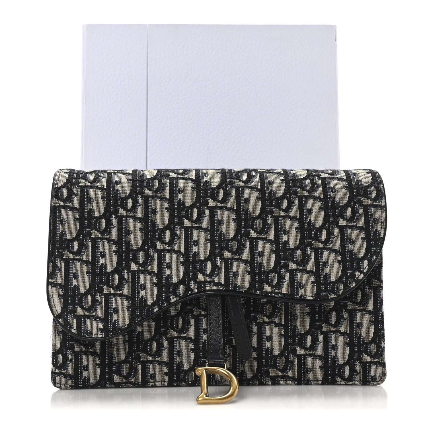 Christian Dior Oblique Saddle Chain Pouch Blue 11 of 11