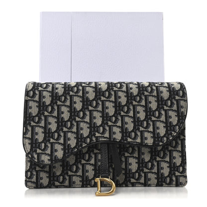 Christian Dior Oblique Saddle Chain Pouch Blue 11 of 11