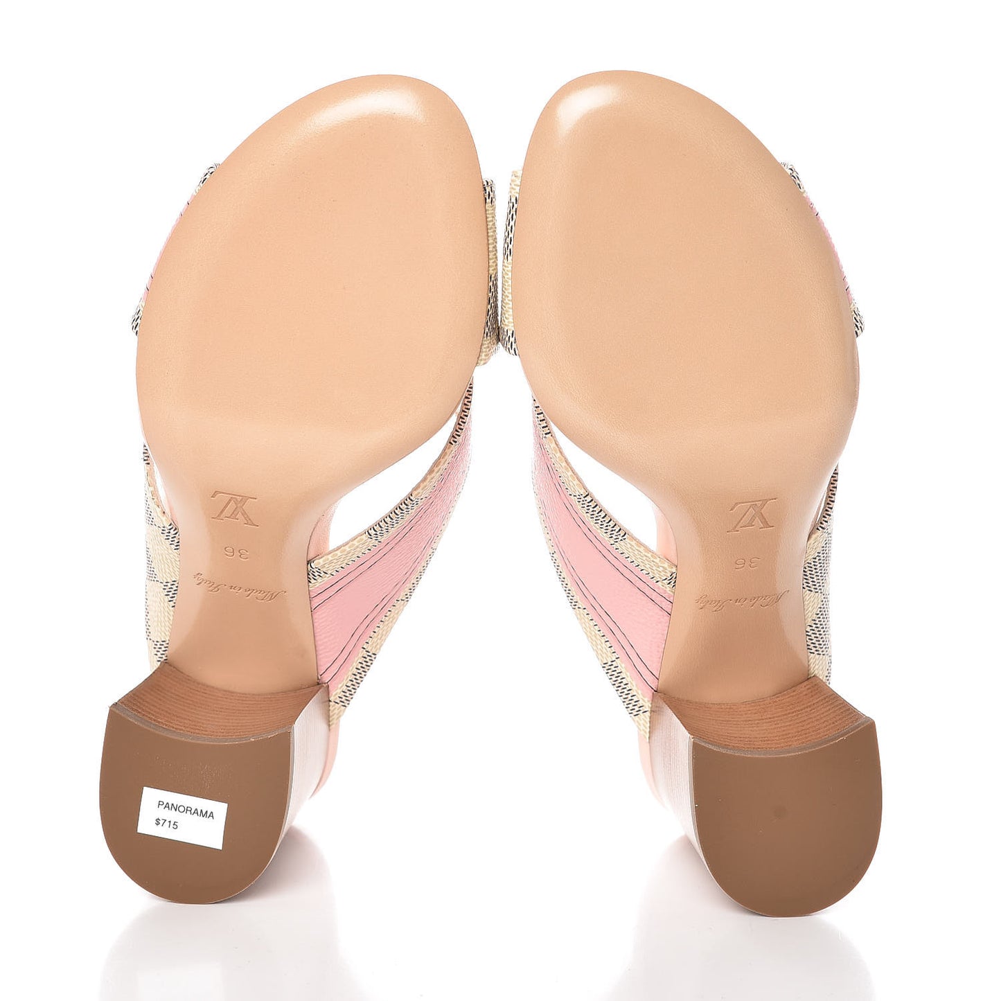 Damier Azur Panorama Mules 36 Pink
