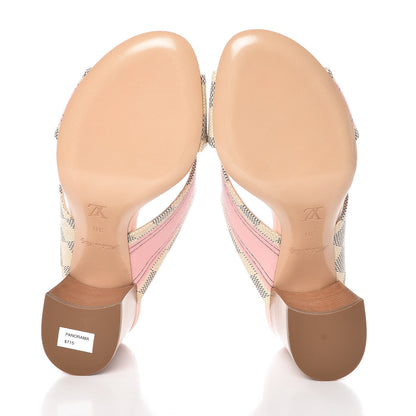 Louis Vuitton Damier Azur Panorama Mules 36 Pink 5 of 9