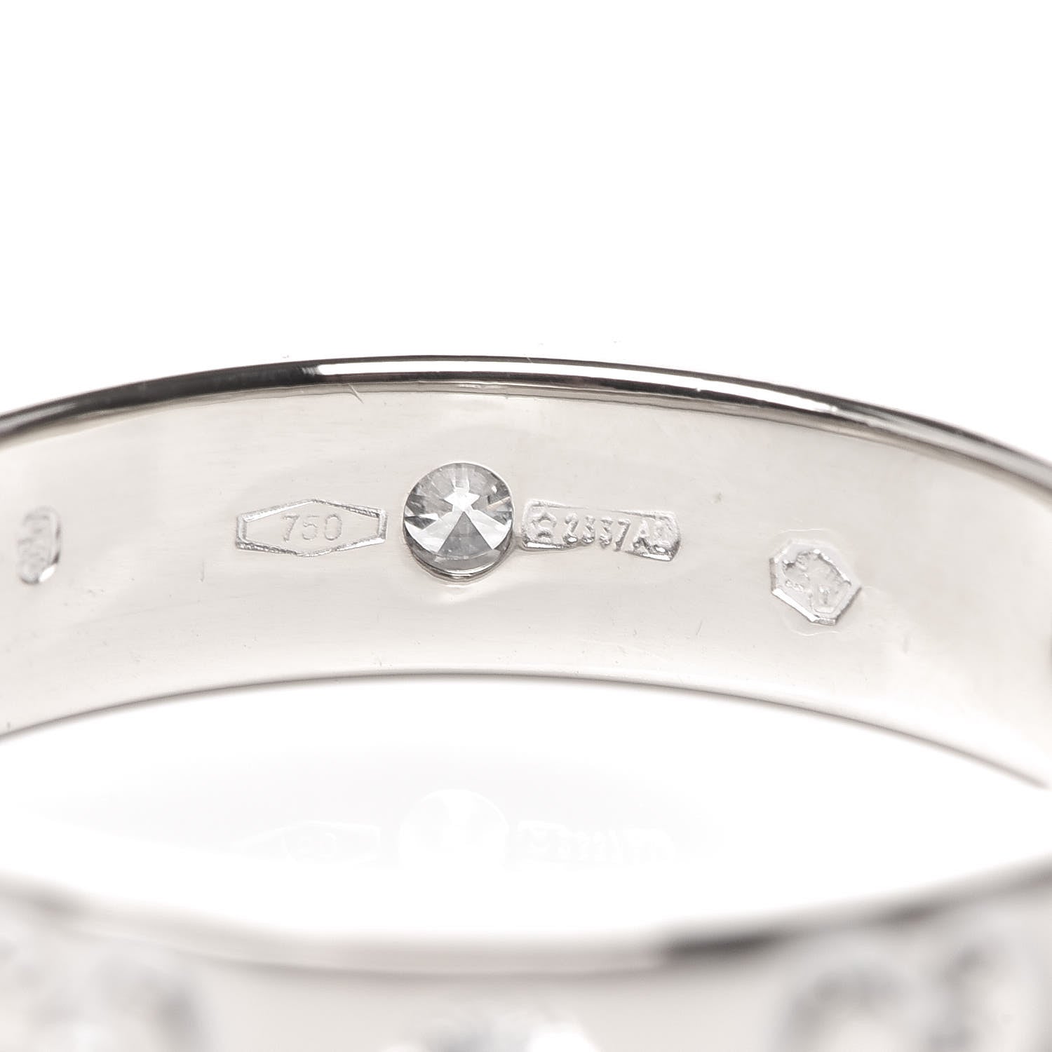 Gucci 18K White Gold Diamond Icon Band Ring 50 5.25 4 of 4