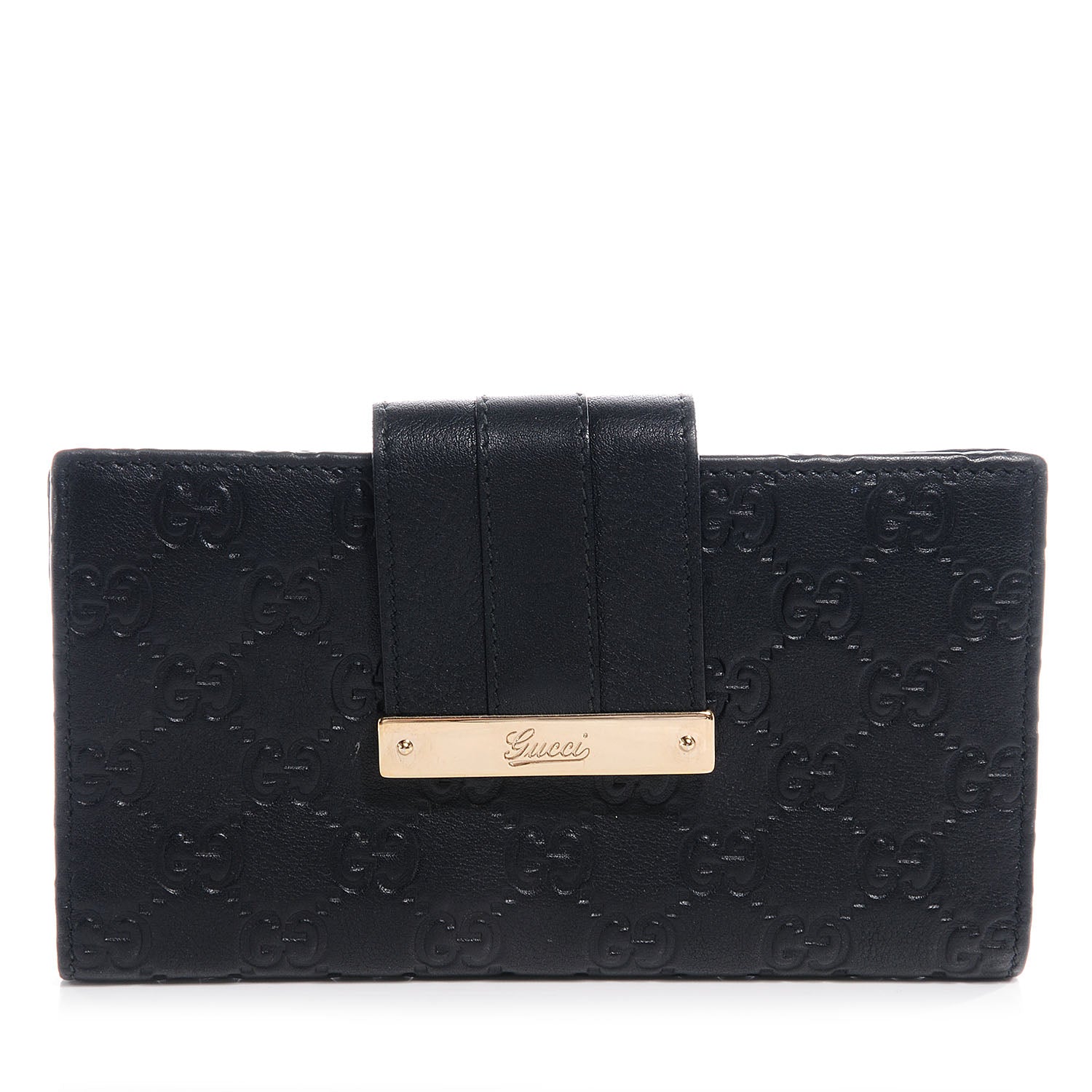 Gucci Guccissima Ladies Web Long Wallet Black 1 of 6