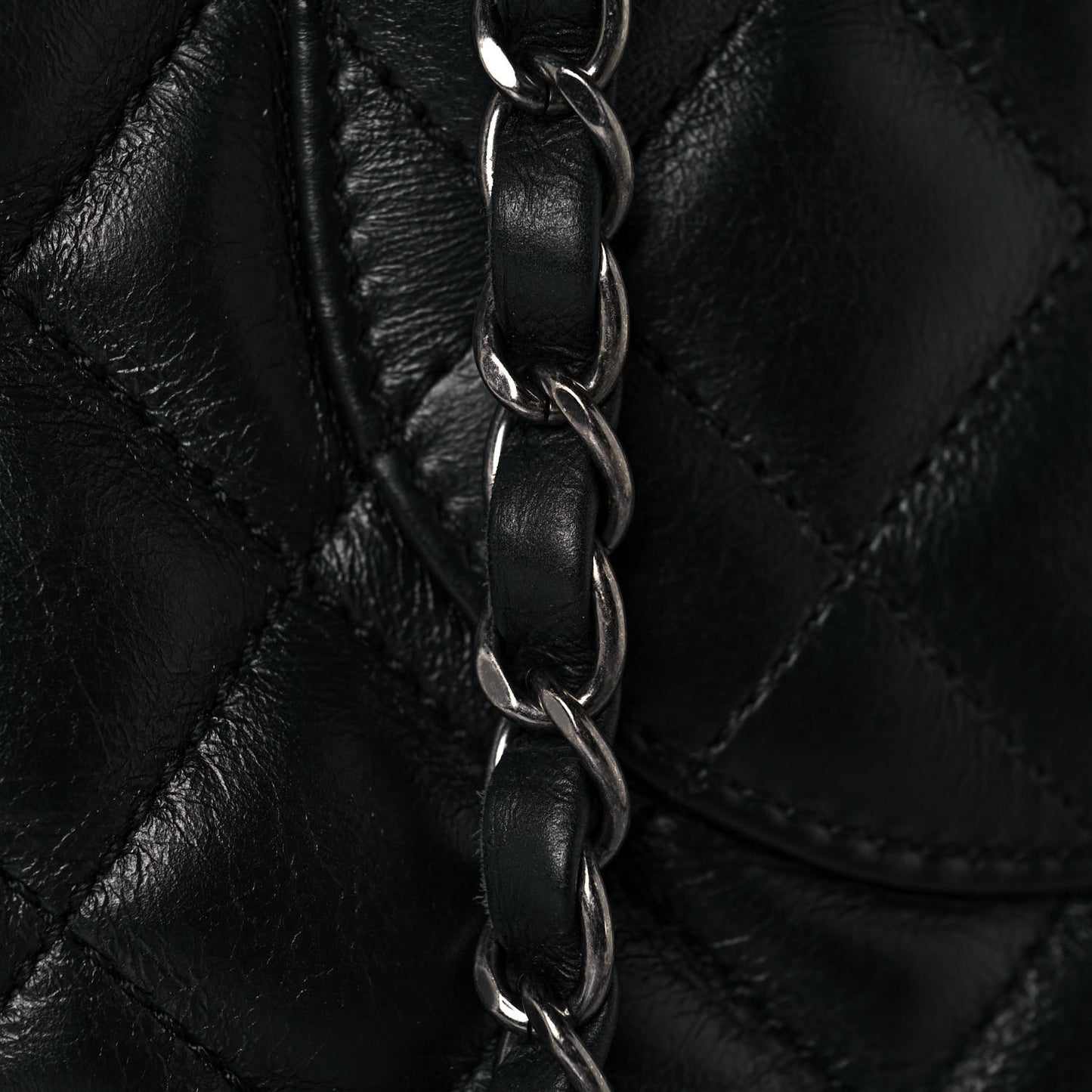 Calfskin Quilted Small Easy Shopping Tote Black