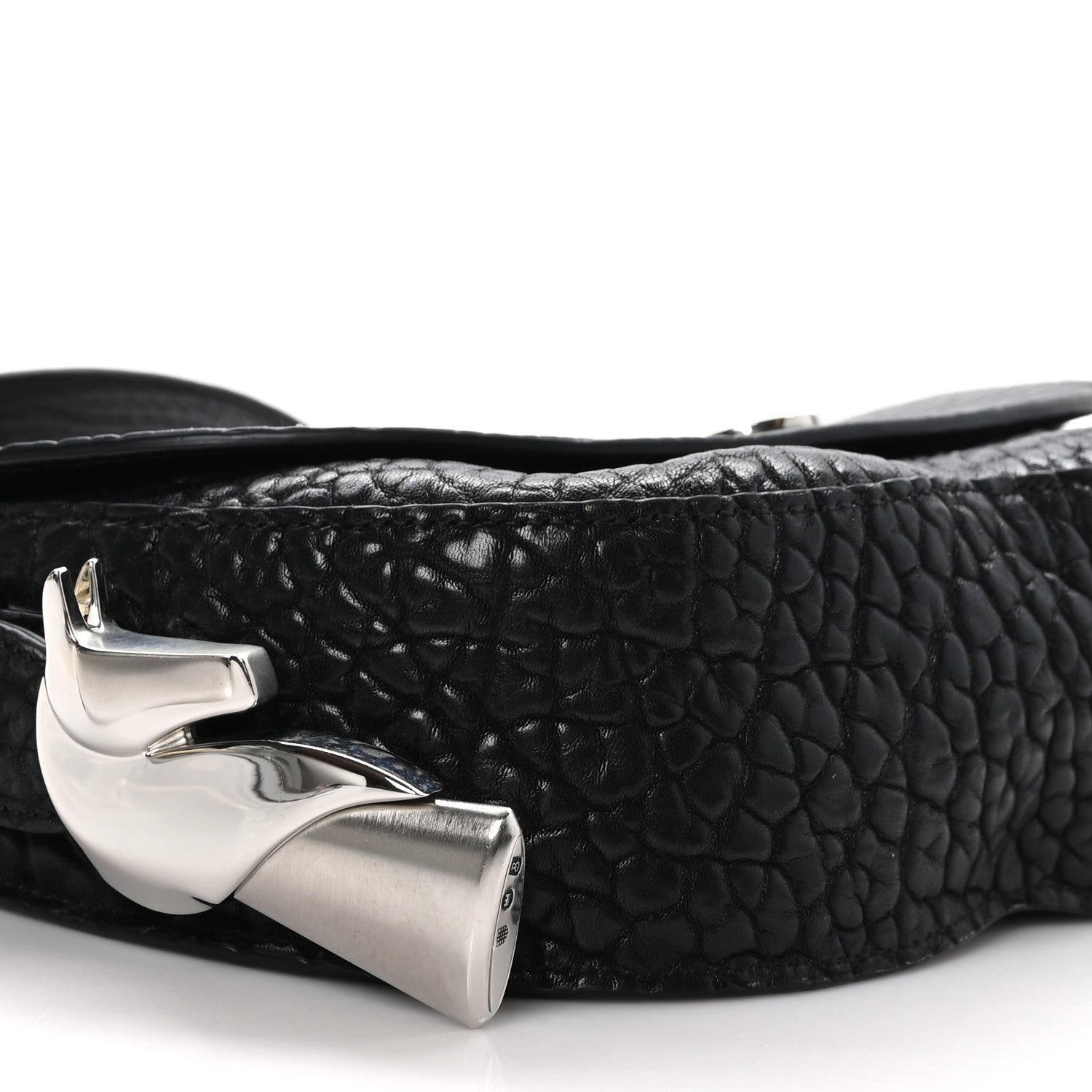 Burberry Grain Calfskin Chess Satchel Bag Black 7 of 9