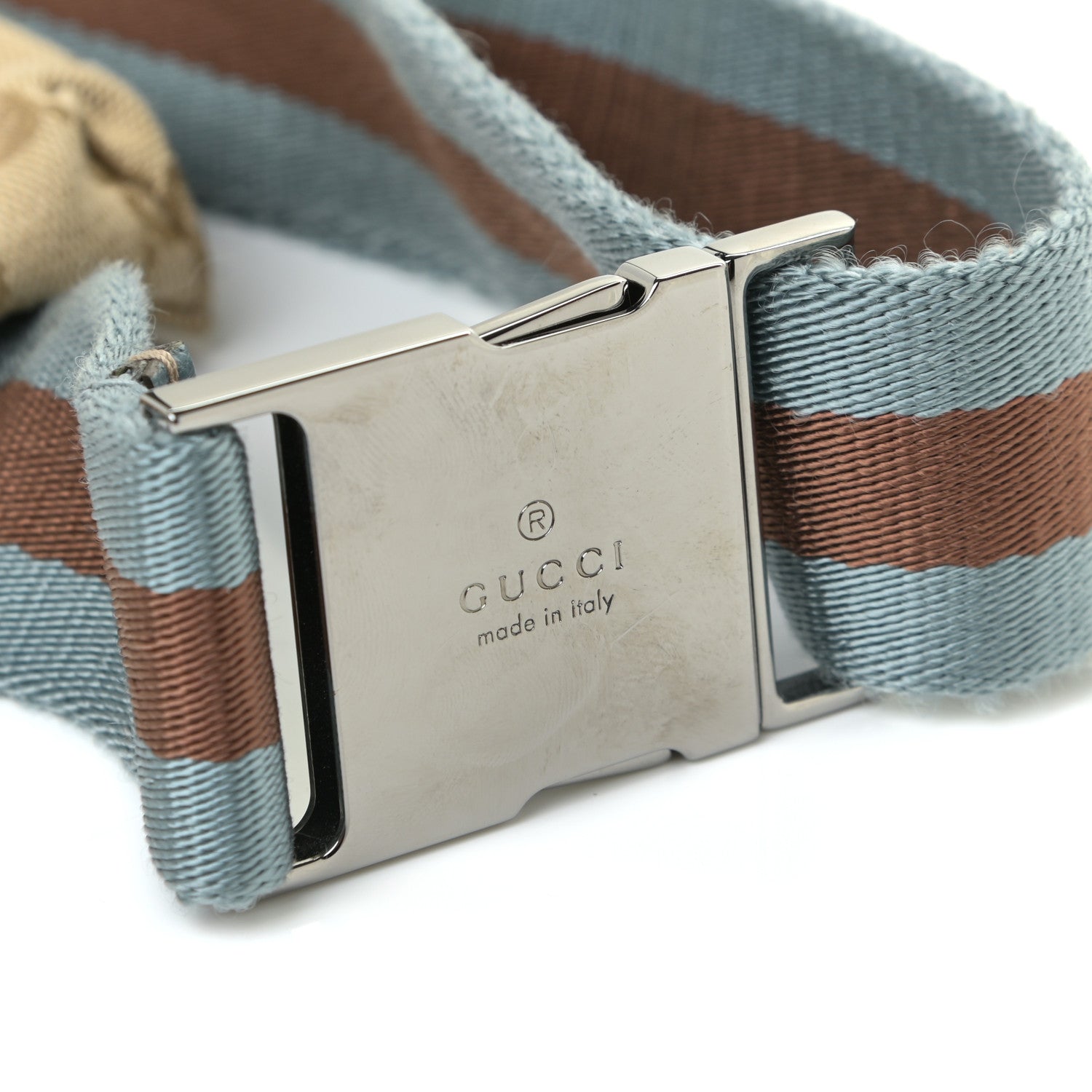 Gucci GG Monogram Web Double Pocket Belt Bag Blue 8 of 11
