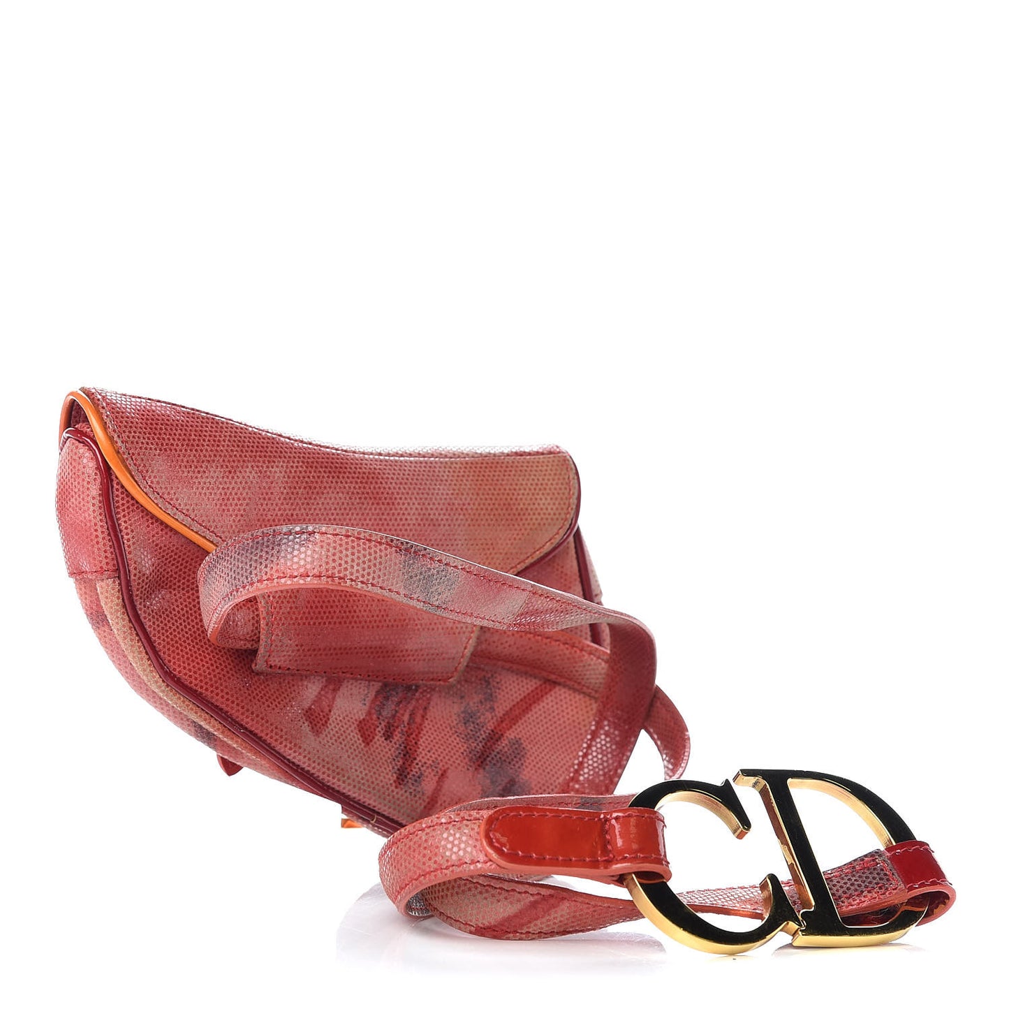 Pixelated Suede Tie Dye Saddle Belt Bag Multicolor