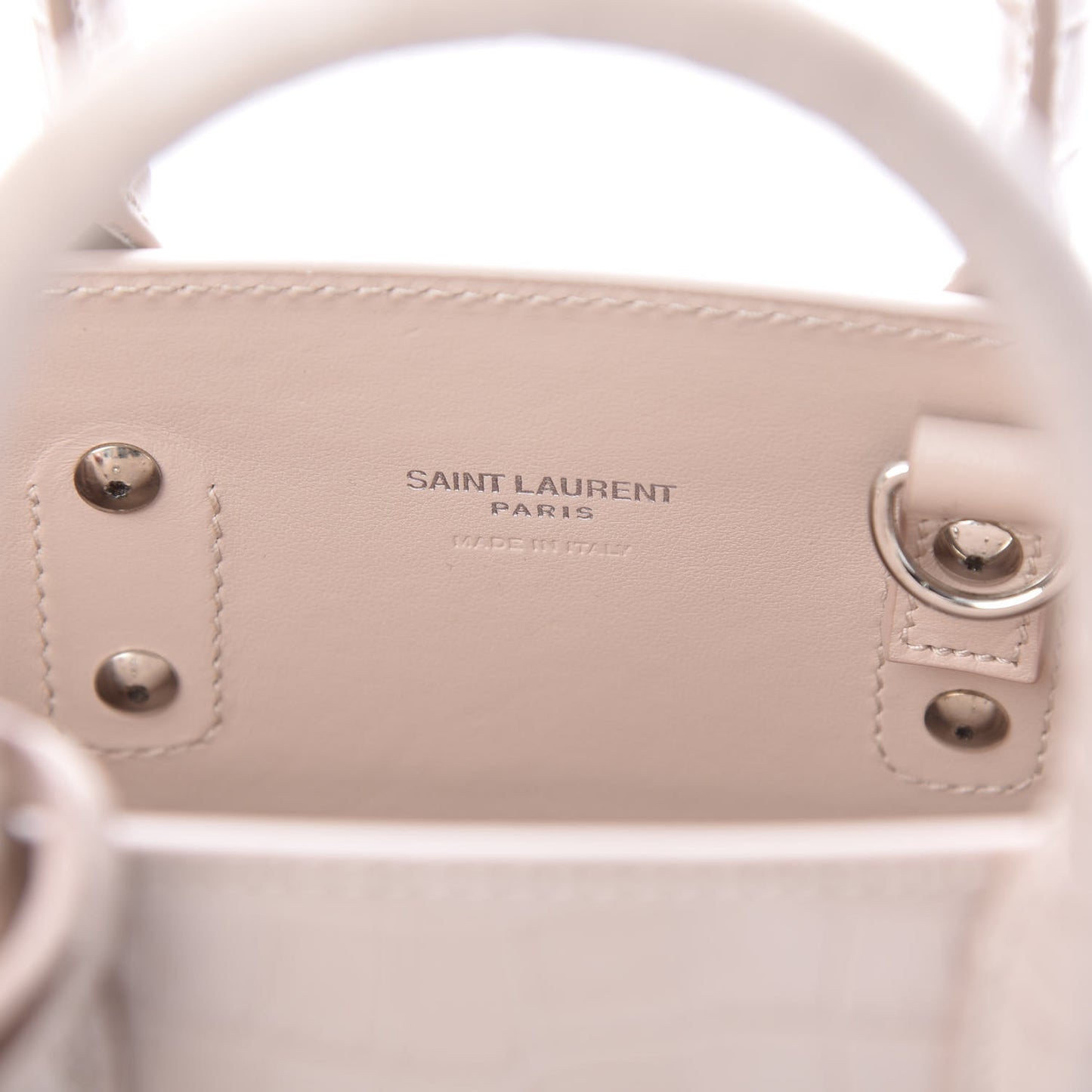 Calfskin Crocodile Embossed Nano Sac De Jour Rose Antic