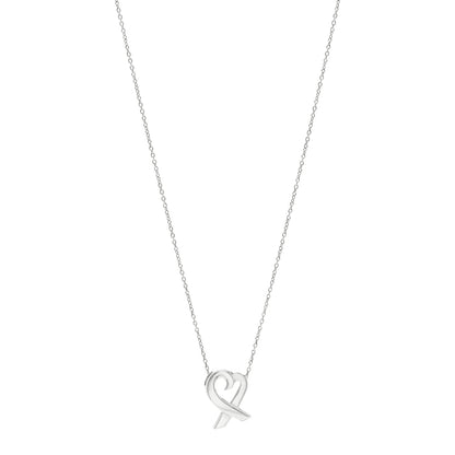 Tiffany Sterling Silver Paloma Picasso Loving Heart Pendant Necklace 1 of 5