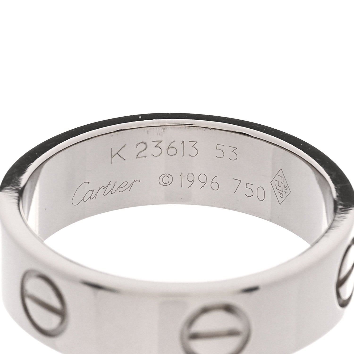 Cartier 18K White Gold 5.5mm LOVE Ring 53 6.5 4 of 4