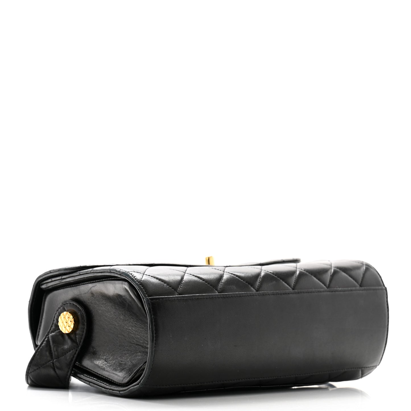 Lambskin Quilted CC Flap Shoulder Bag Black