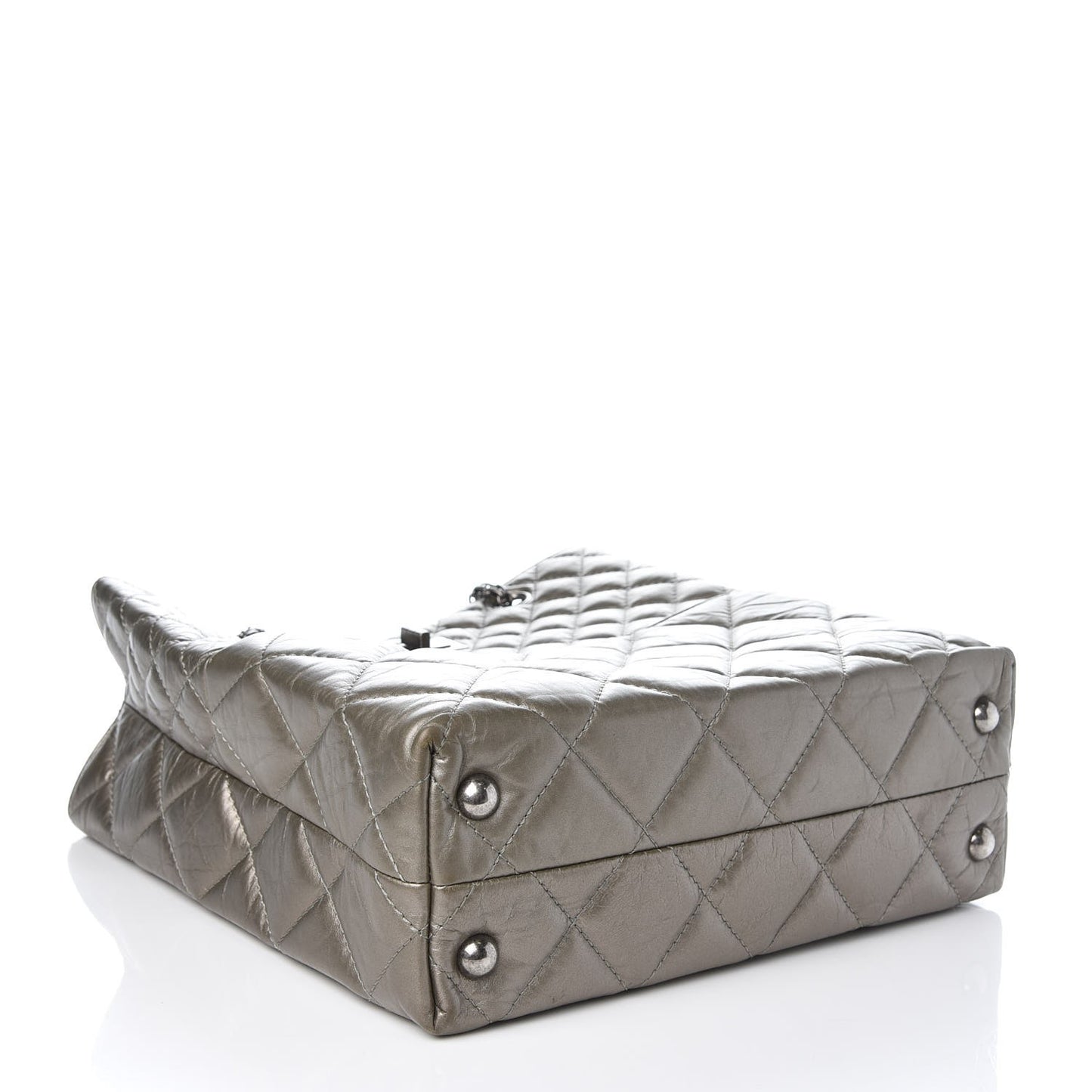 Aged Calfskin Quilted Reissue 2.55 Tote Light Gold