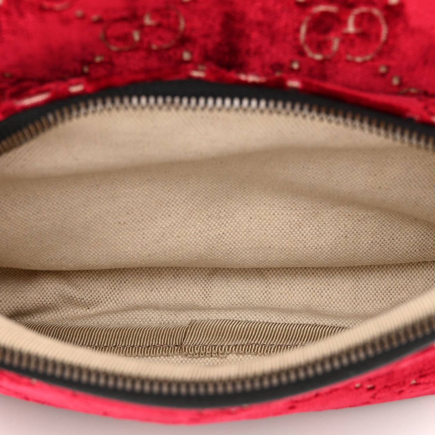 Gucci Velvet GG Monogram Textured Calfskin Web Small Double Buckle Backpack Red Cipria Black 6 of 11