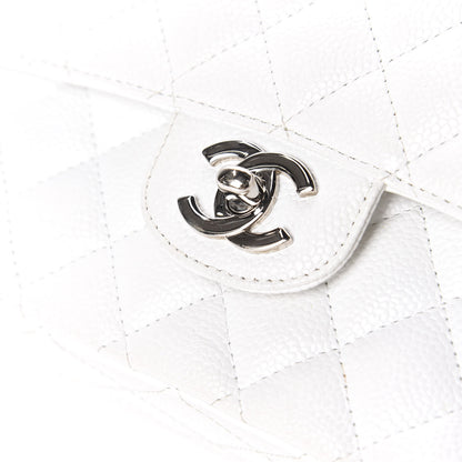 Chanel Caviar Quilted Medium Double Flap White 8 of 17