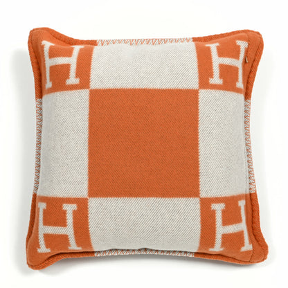 Hermes Wool Cashmere Avalon Pillow PM Ecru Potiron 2 of 3