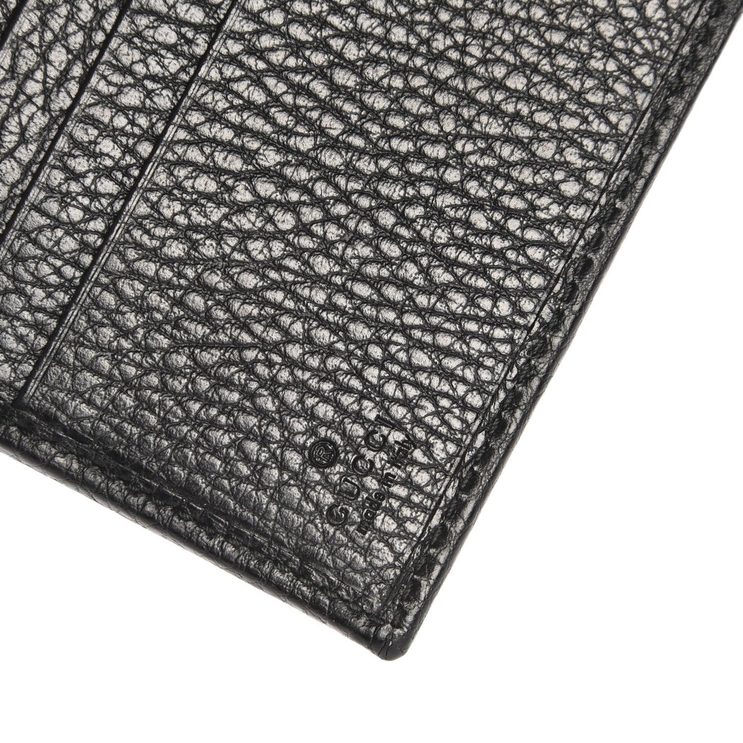 Dollar Calfskin Double G French Flap Wallet Black