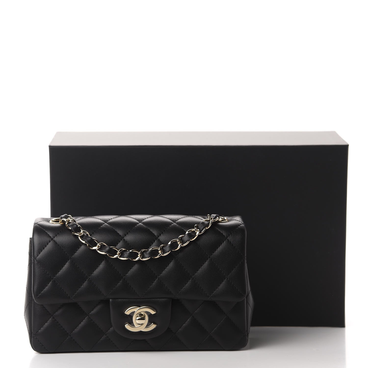 Chanel Lambskin Quilted Mini Rectangular Flap Black 11 of 11