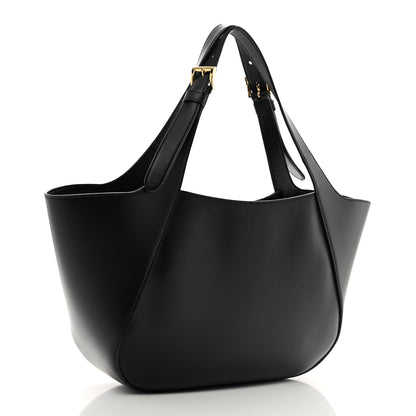 Prada City Calfskin Metal Triangle Logo Tote Black 3 of 9