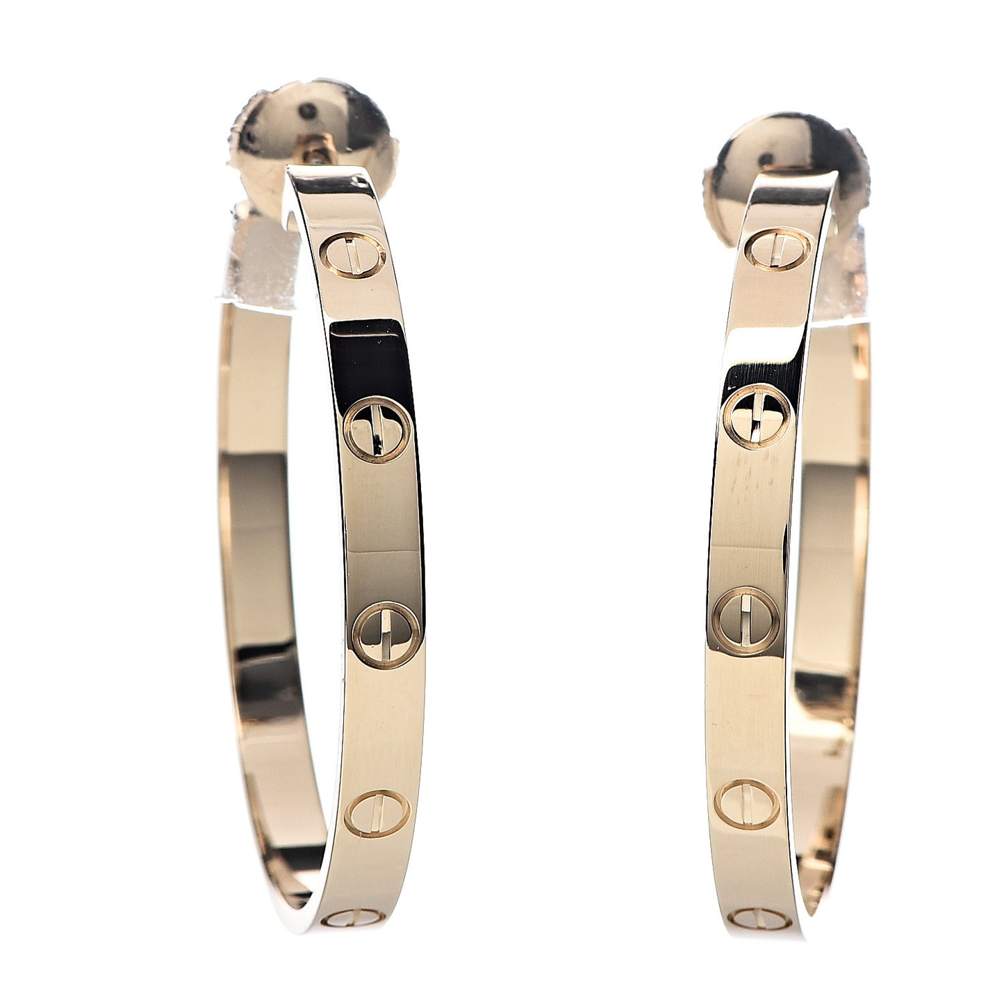 18K Yellow Gold Large LOVE Hoop Earrings