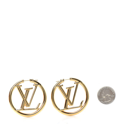 Louis Vuitton Metal Louise Hoop Earrings Gold 2 of 5