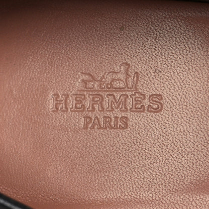 Hermes Goatskin Womens Paris Loafers 37 Black 6 of 9