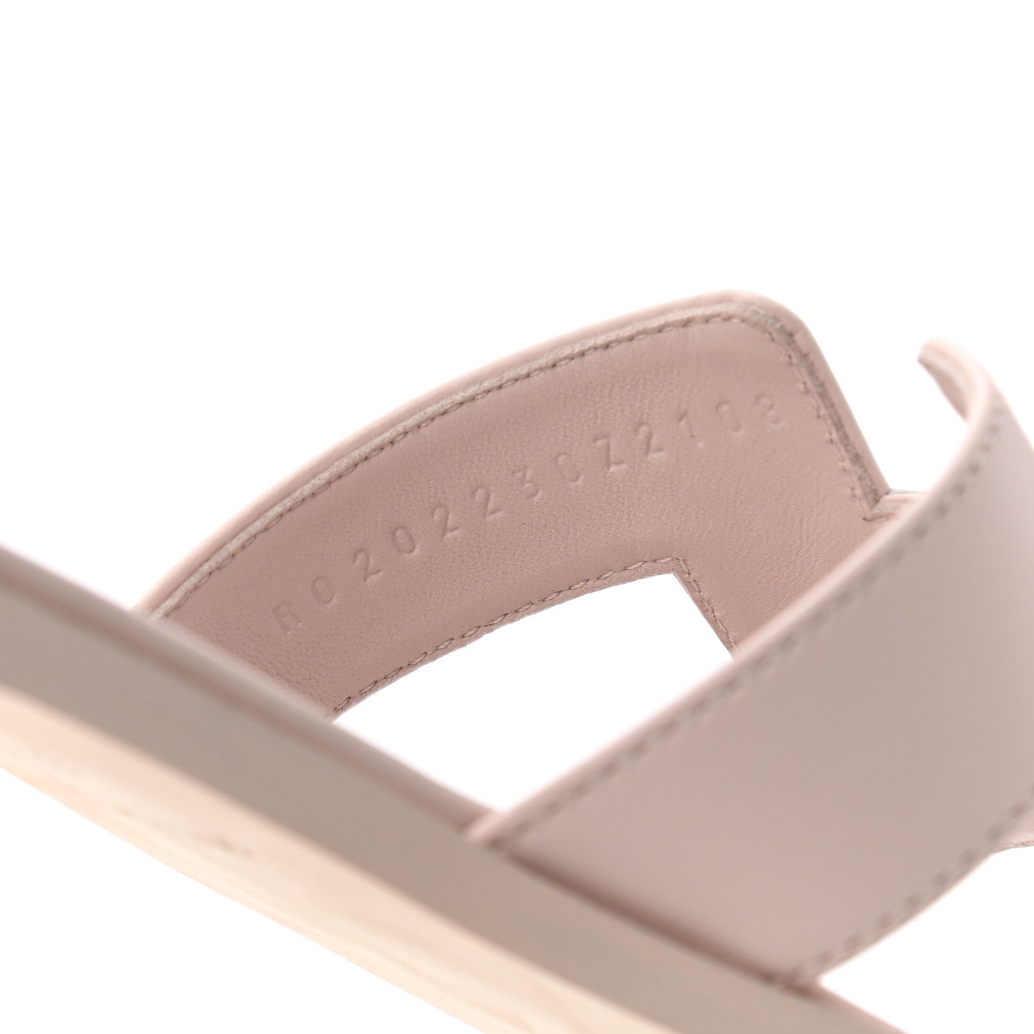Hermes Box Calfskin Oran Sandals 37.5 Rose Pale 8 of 8