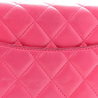 Chanel Lambskin Quilted Wallet On Chain WOC Dark Pink 16 of 21