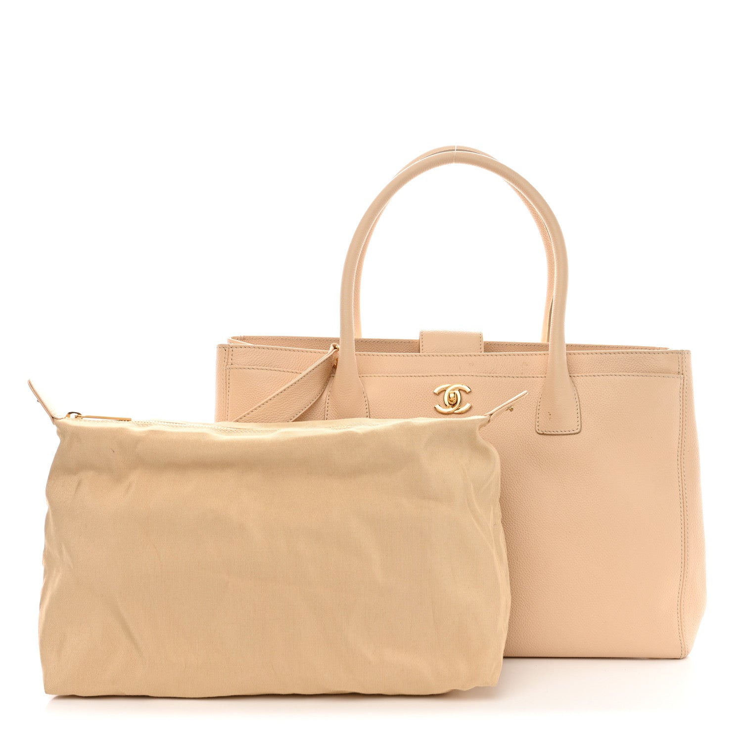 Chanel Calfskin Cerf Executive Shopper Tote Beige 2 of 15