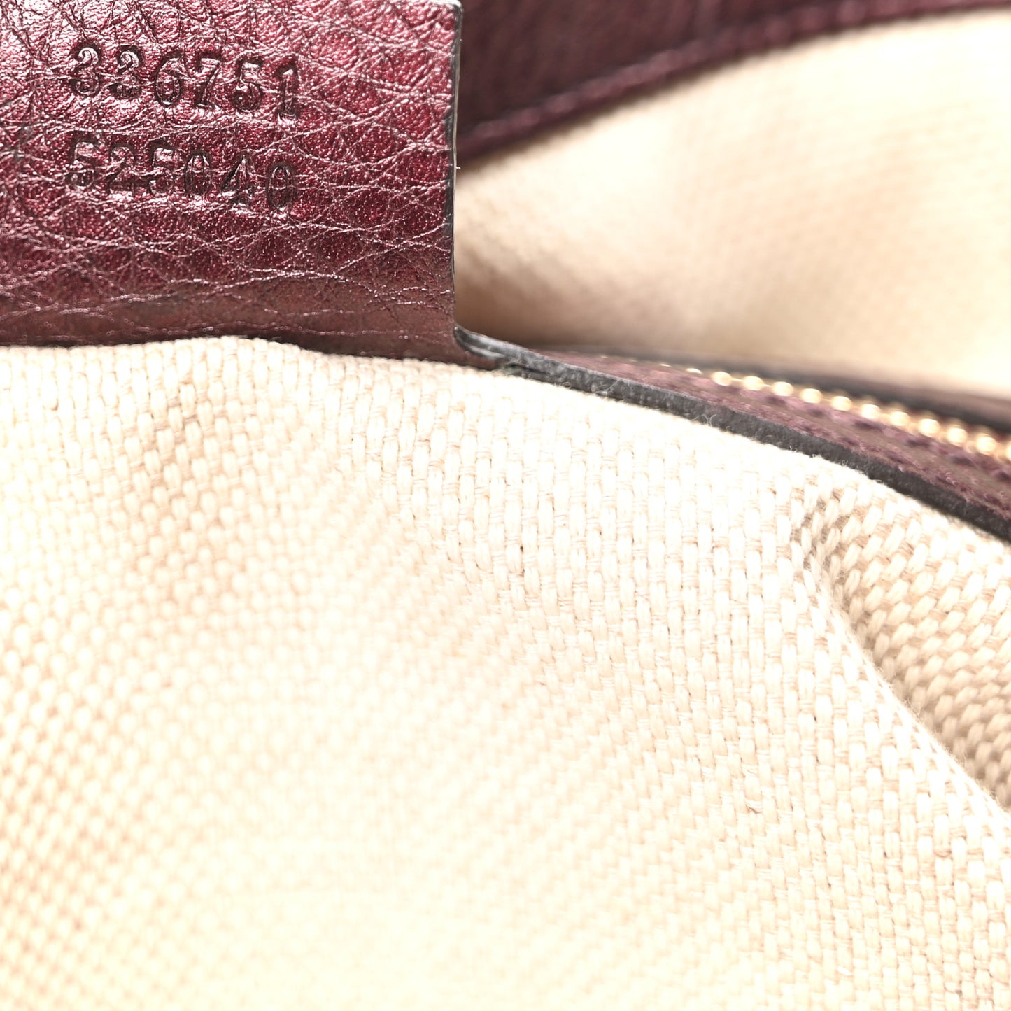 Metallic Cellarius Calfskin Small Soho Shoulder Bag Classic Burgundy