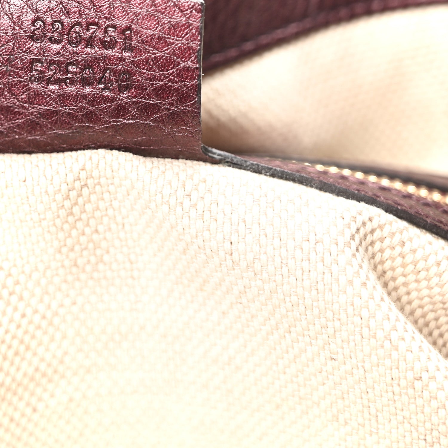Gucci Metallic Cellarius Calfskin Small Soho Shoulder Bag Classic Burgundy 7 of 10